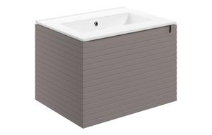 Sight 615mm Wall Hung 1 Drawer Basin Unit & 0TH Thin Edge Basin - Matt Taupe